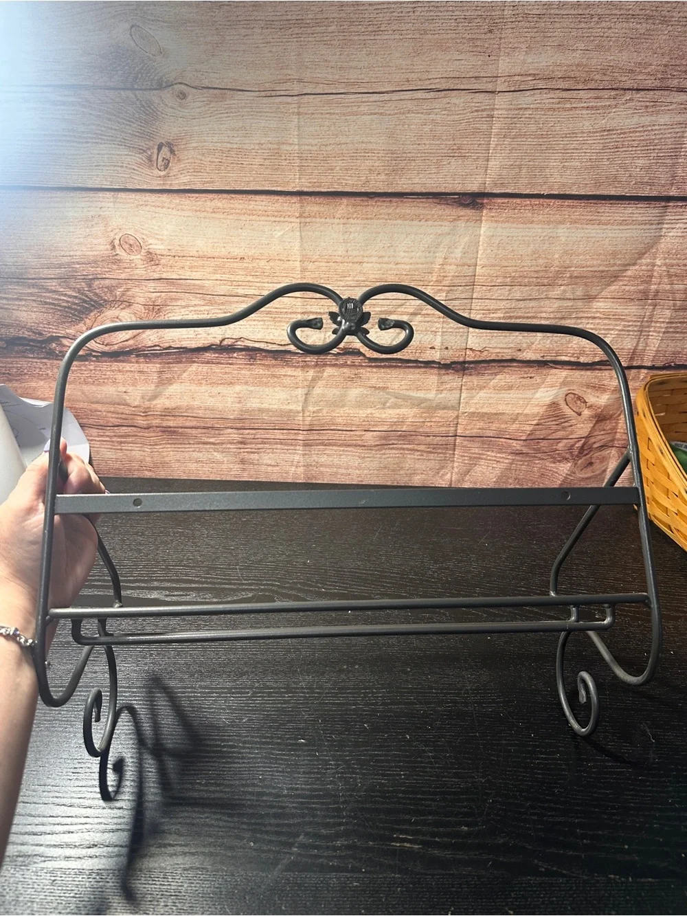 Longaberger Wrought Iron  Collection Utility Wall Shelf For Vanity Basket